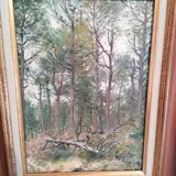 Oil on canvas Yves Delfo Forest landscape