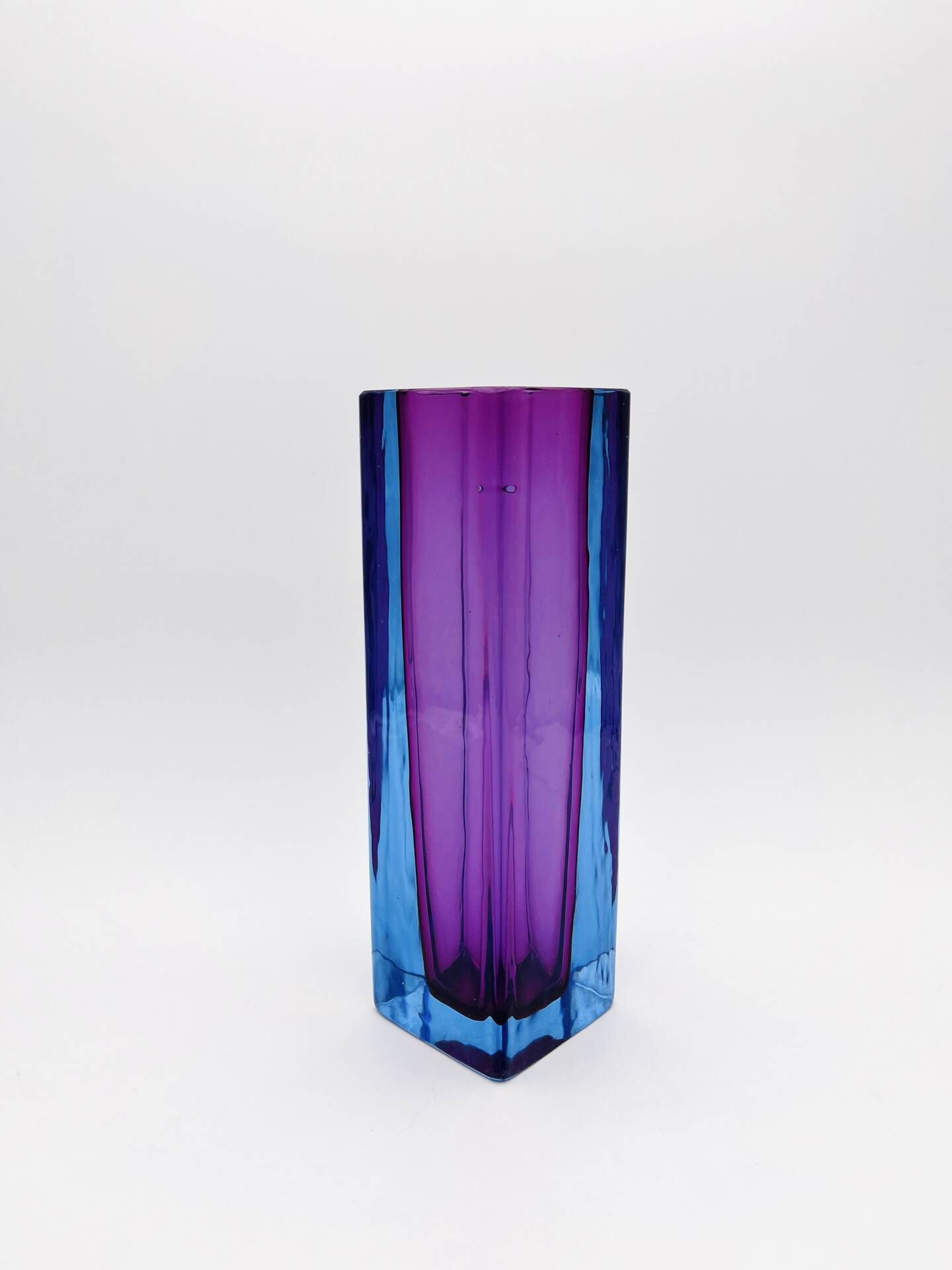 Murano Sommerso Vase Blue Purple Mandruzzato 20th Century - 27cm 3kg