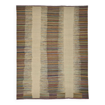 Kilim décoratif tribal contemporain 321 cm x 408 cm