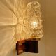 Pair Vintage Danish Bubble Blass Wood sconces