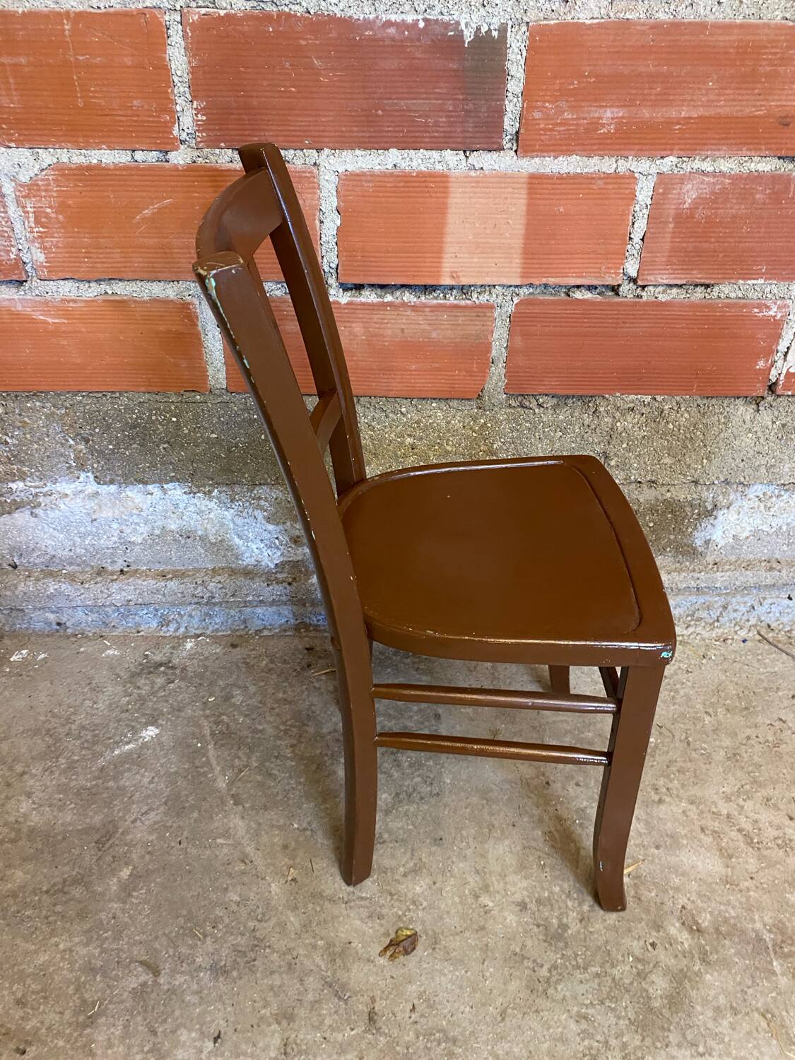 Antique Luterma style bistro chair vintage brown wood