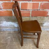 Antique Luterma style bistro chair vintage brown wood