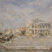 Great painting signed by Luigi Mantovani, View of Venice