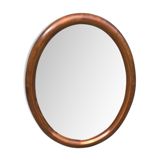 Oval mirror wooden frame 68 x 54 cm