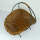 panier en osier avec cadre en métal noir style milieu du siècle années 1950 panier à fruits