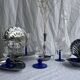 Set of 2 small king-shaped stemmed glasses and 2 small ball-shaped stemmed glasses