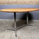 Vintage Dining Table Oval Chrome Solid Oak