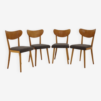 1950s Set of Four Dining Chairs, Czechoslovakia
