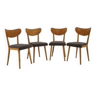 1950s Set of Four Dining Chairs, Czechoslovakia