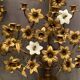 Pair of church candlesticks decorated with brass and opaline flowers nineteenth