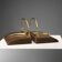 Vintage Gucci bookends in leather and brass, Italy, 1970s.