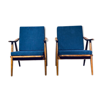 Paire de fauteuils Ton vintage 60
