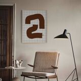 Abstract brown line giclee print, 50x70cm