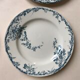 Set of 6 plates in faience Luneville model Passiflore