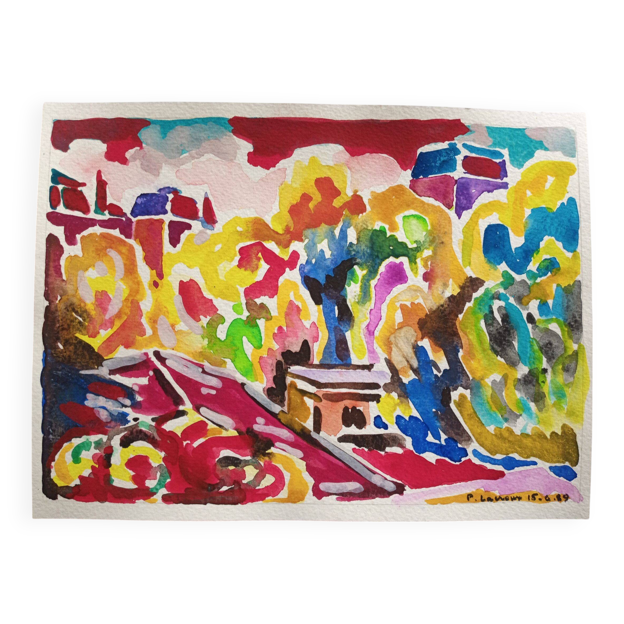Pierre Lacroux (1909-1993) Gouache on paper 24 x 32 cm - from 1989 - (295)