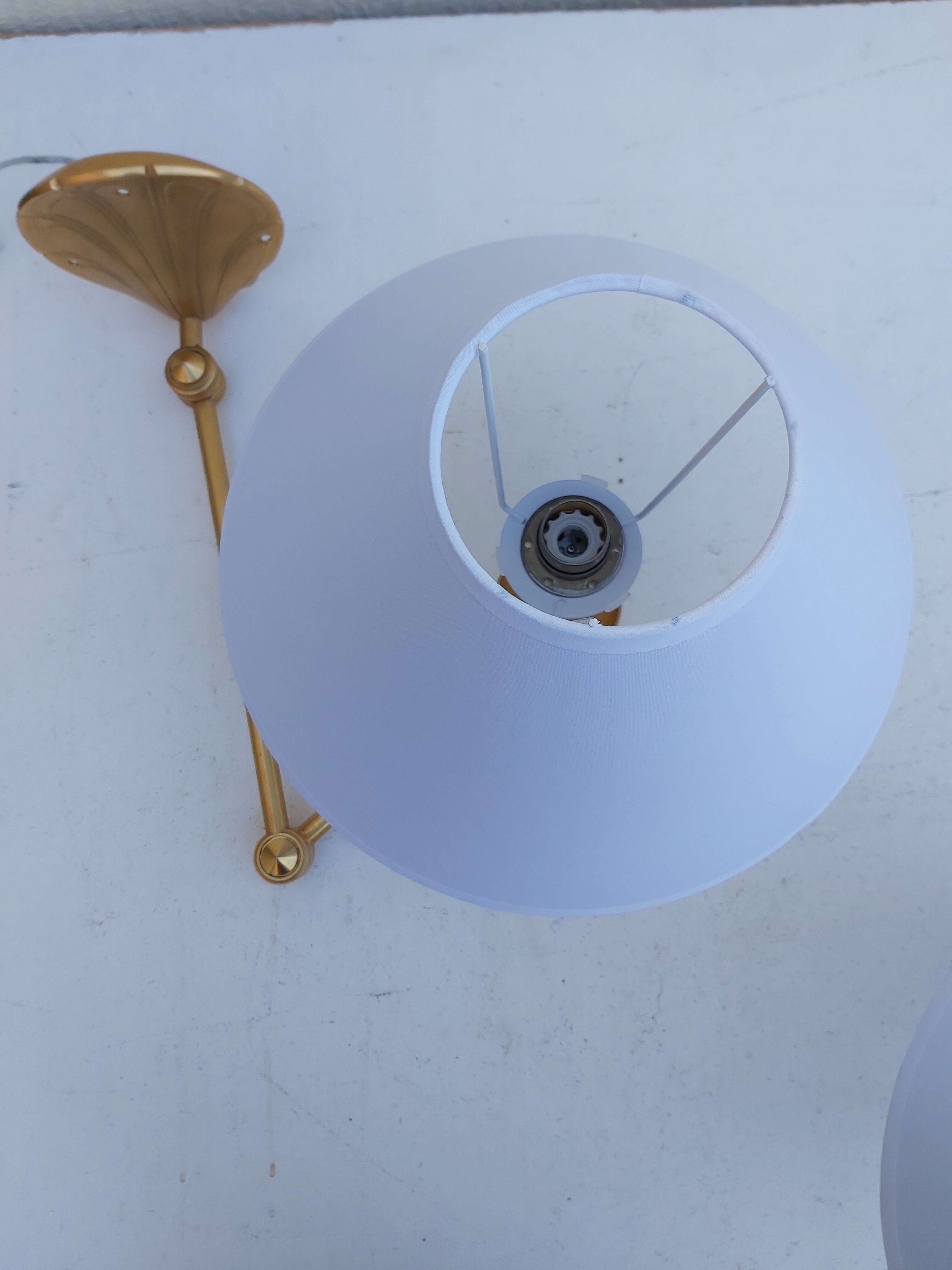 Pair of gilded bronze wall lamps