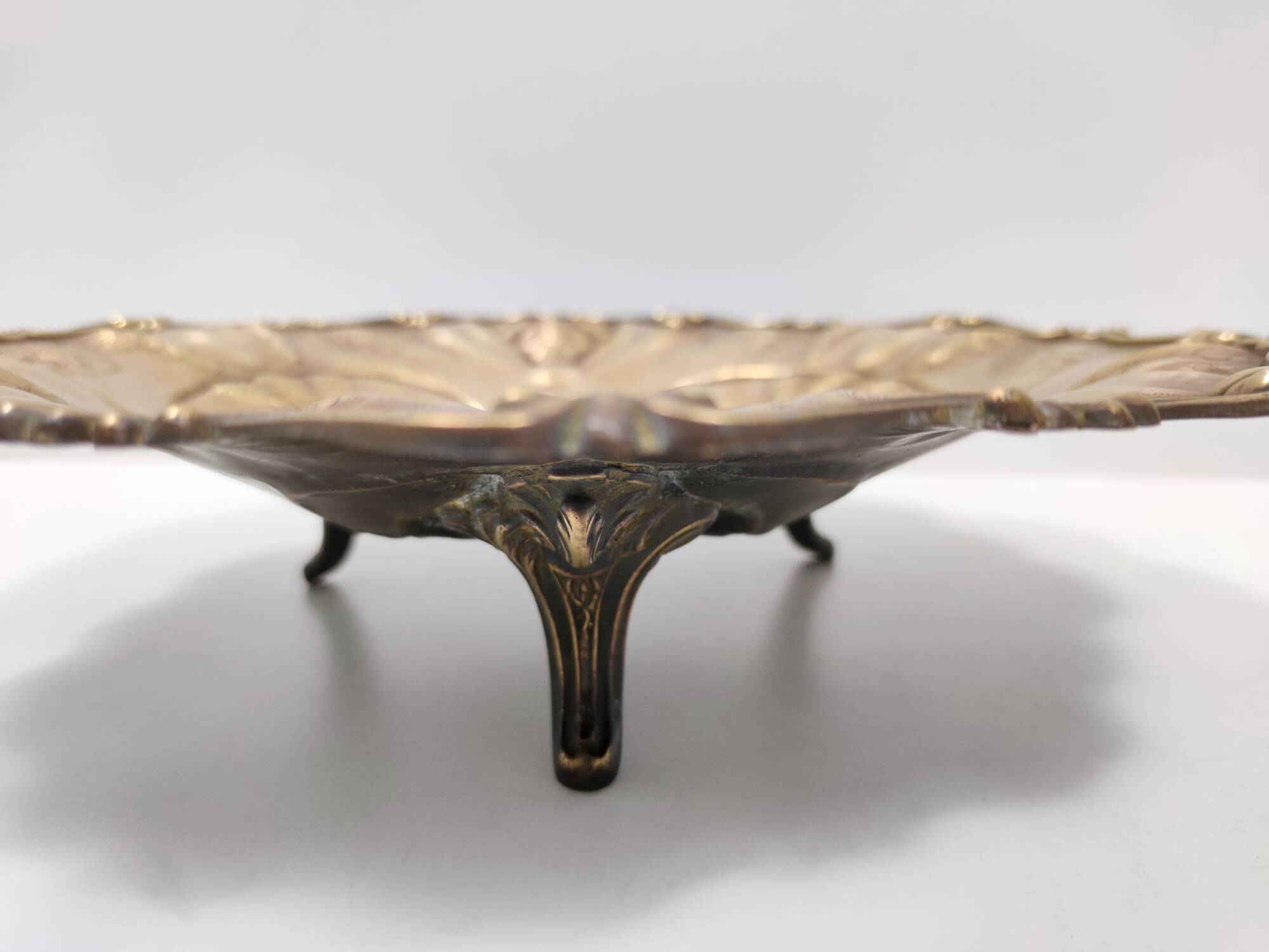 Chiseled and Embossed Cast Bronze Centerpiece / Bowl, Italy