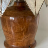 Mother-of-pearl and olive wood lamp