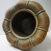 Large Mid-Century Modern Rattan Bamboo Cachepot Plant Holder, 1970s