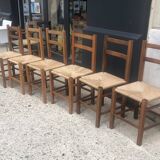 Set of 6 straw chairs