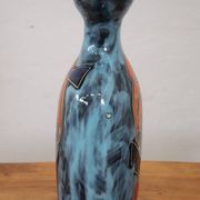 Vase en céramique décoré d'un visage féminin, années 1960