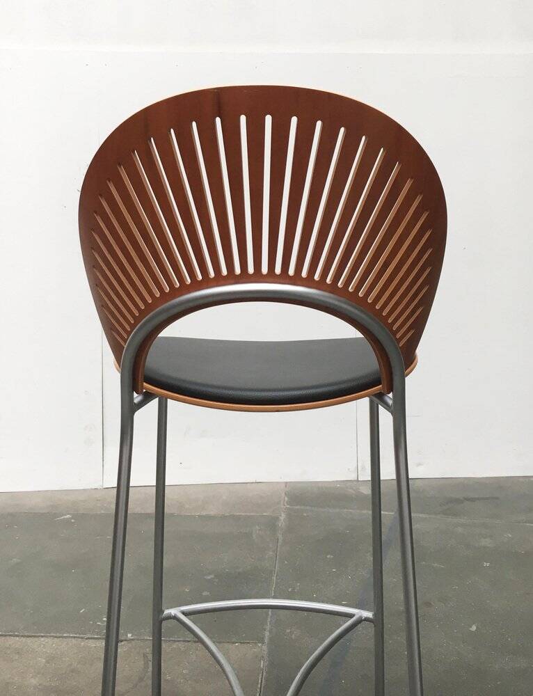 Danish bar stool set Trinidad by Nanna Ditzel for Fredericia, 1990s.