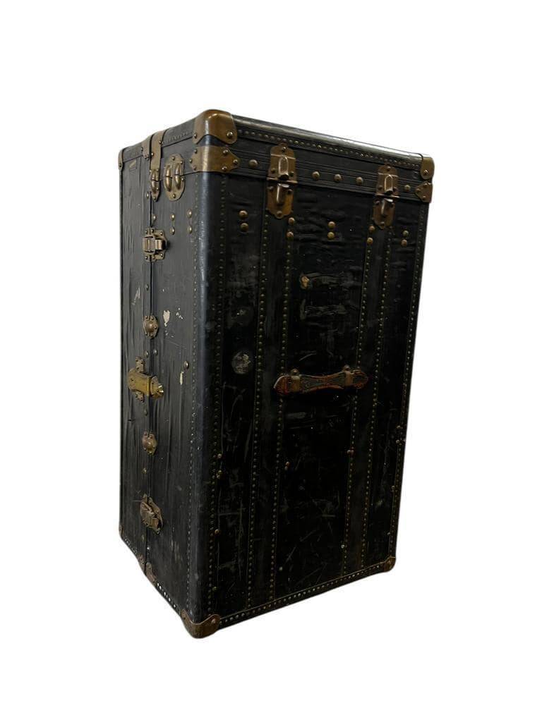 Antique XL Clothes Trunk / Paris Travel Hall Trunk