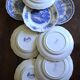 8 romantic blue Lunéville Sarreguemines dinner plates