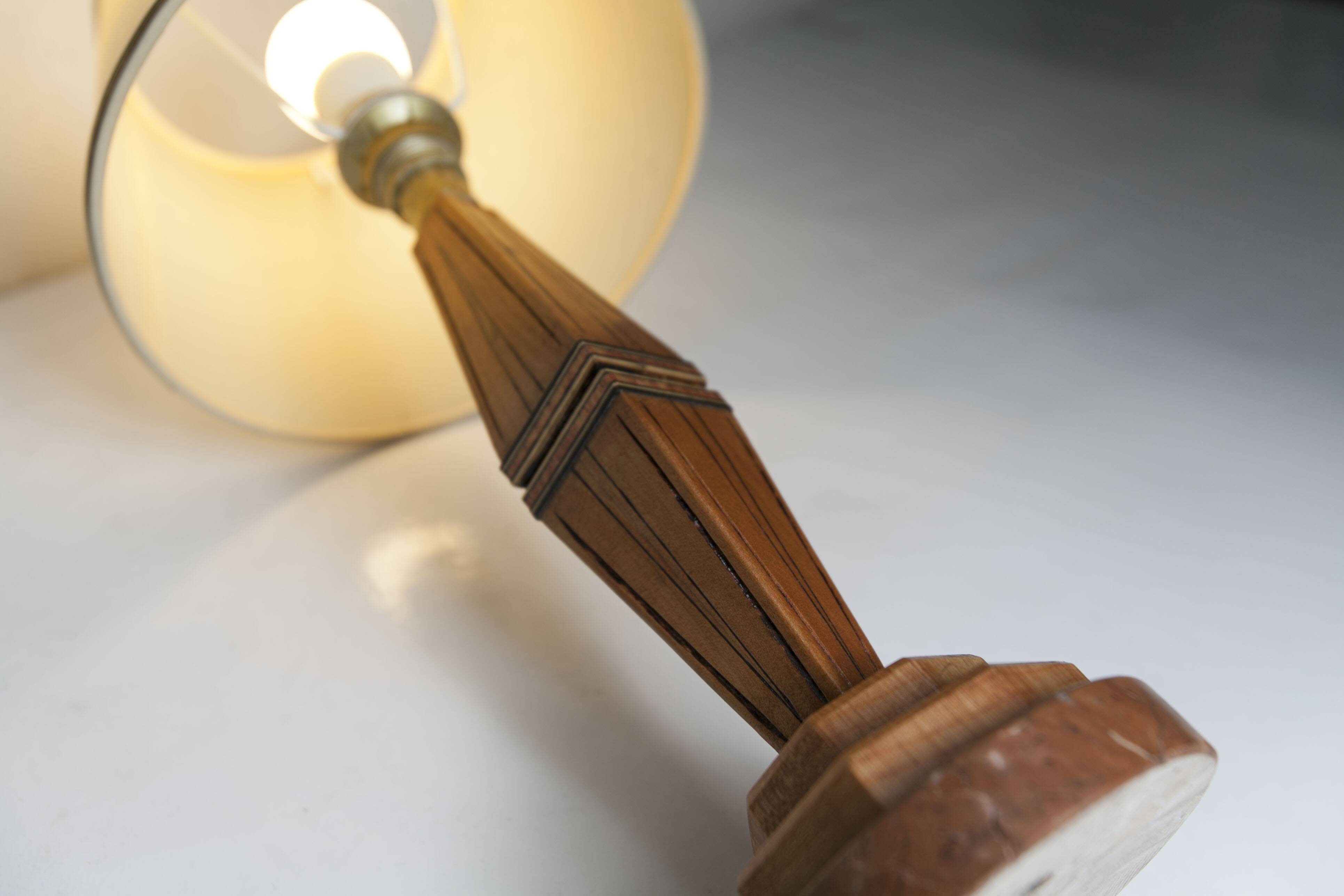 Table lamp 1930 art deco wood Verona marble