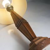 Lampe à poser 1930 art déco bois marbre de Verone
