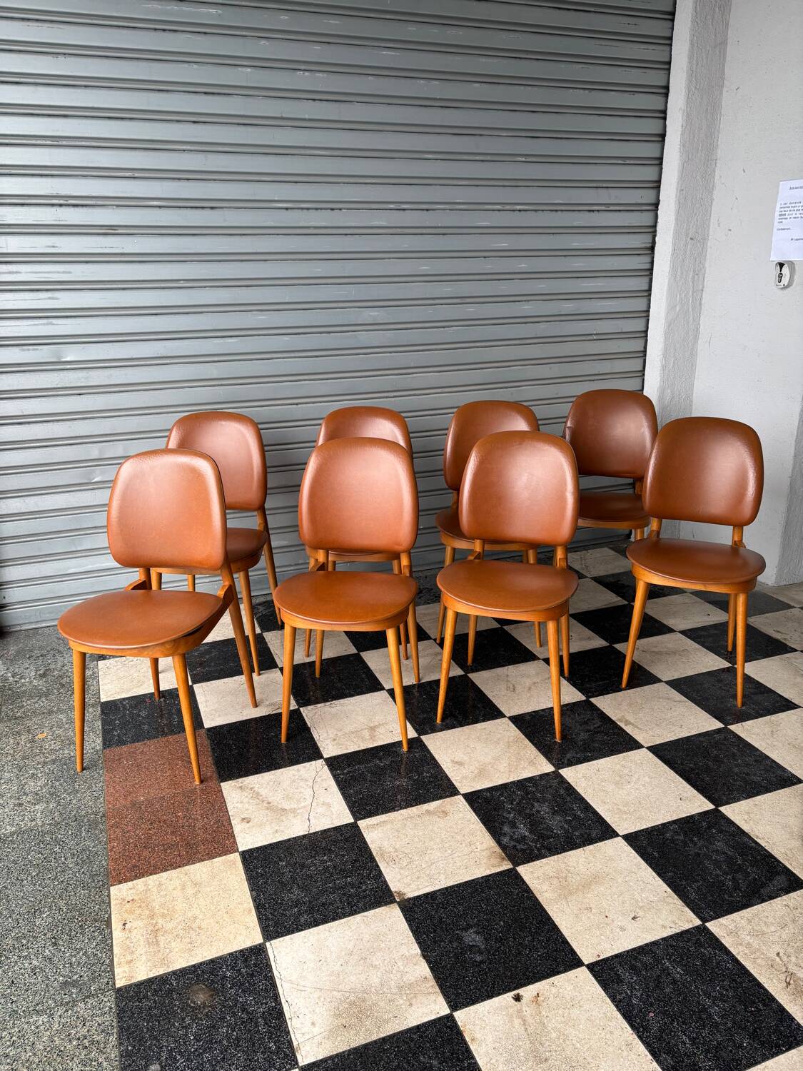 Series of 8 Pegase chairs by Baumann
