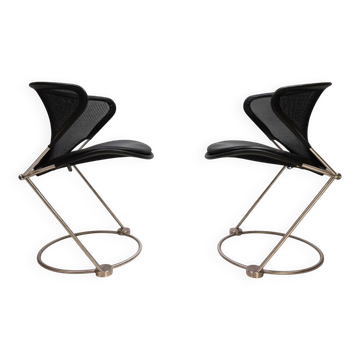 Set of 2 Wilkhahn Nuvola conference/dining room chairs by Herbert Ohl, 1980
