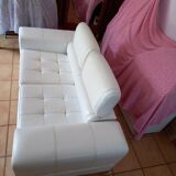 White leather sofa