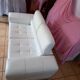 White leather sofa