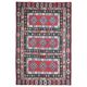 1970s Vintage Turkish Hand-Knotted Wool Cotton Red Area Rug 207x311