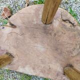 Tripod stool in raw wood