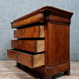 Lady chest of drawers Louis Philippe period in solid walnut around 1830