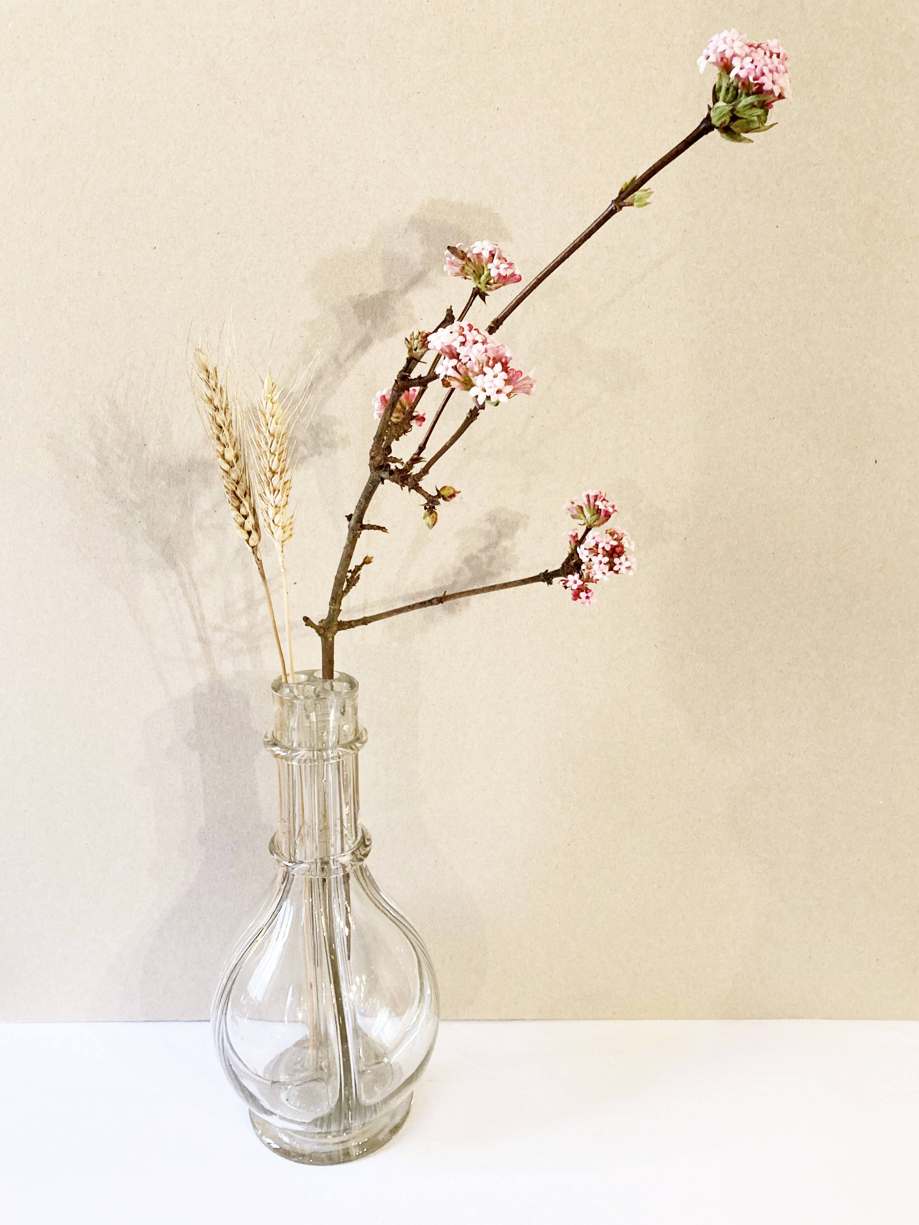 Old liqueur carafe, 4 compartments, glass