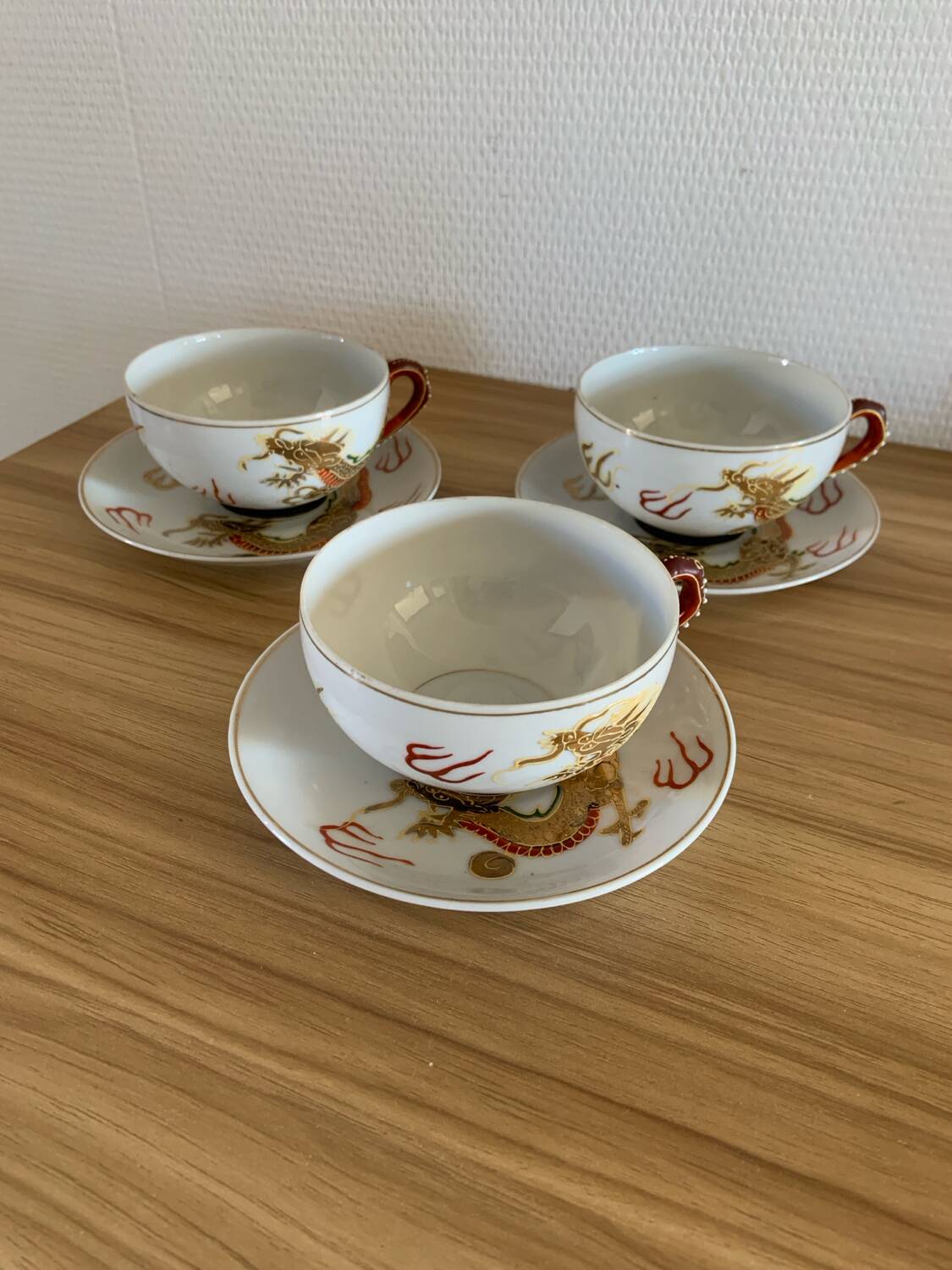 Japanese service with golden dragon pattern