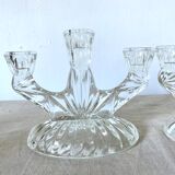 Paire de chandeliers en verre