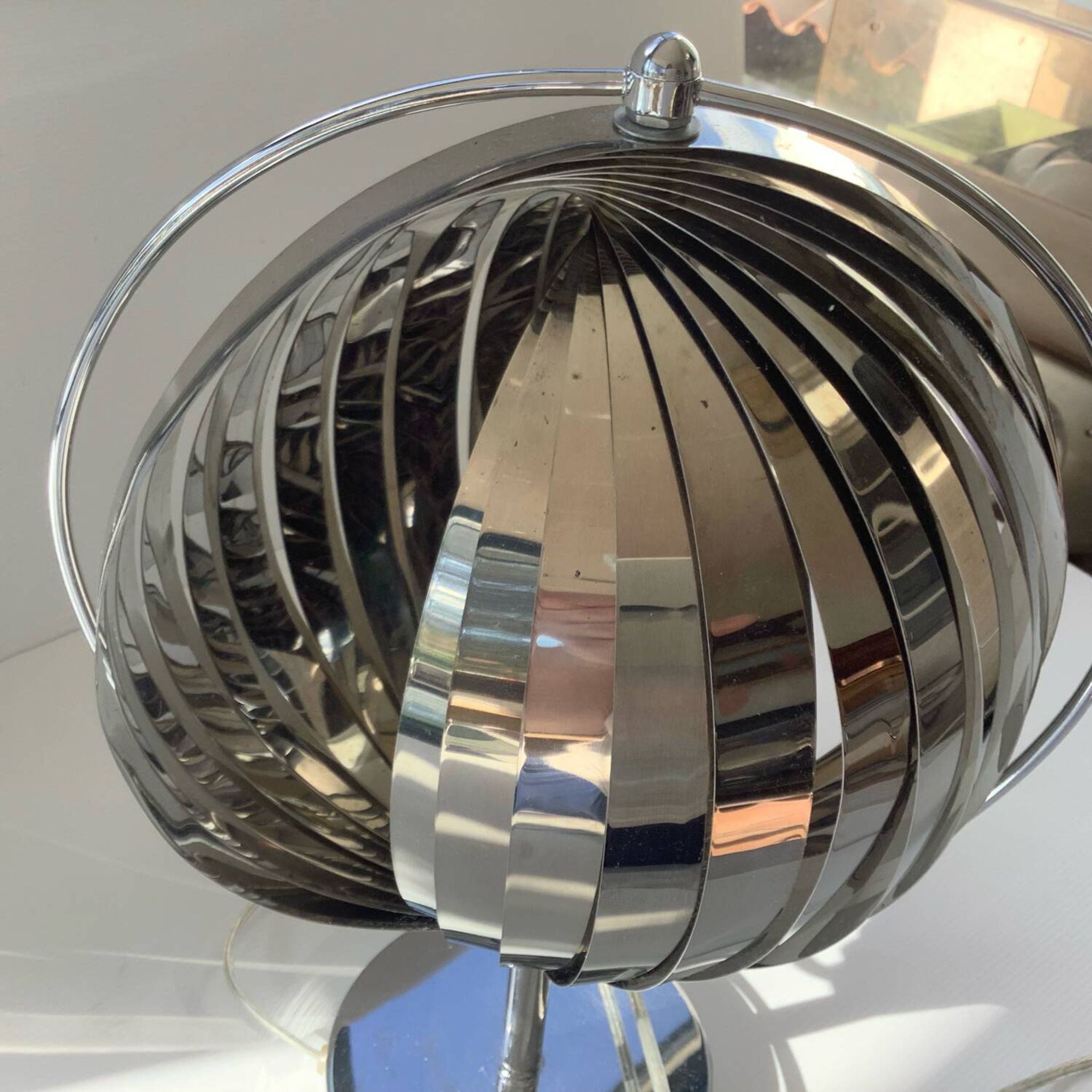 Moon Kare Designer Lamp 80’s Chrome Vintage Inspiration Vernon Panton