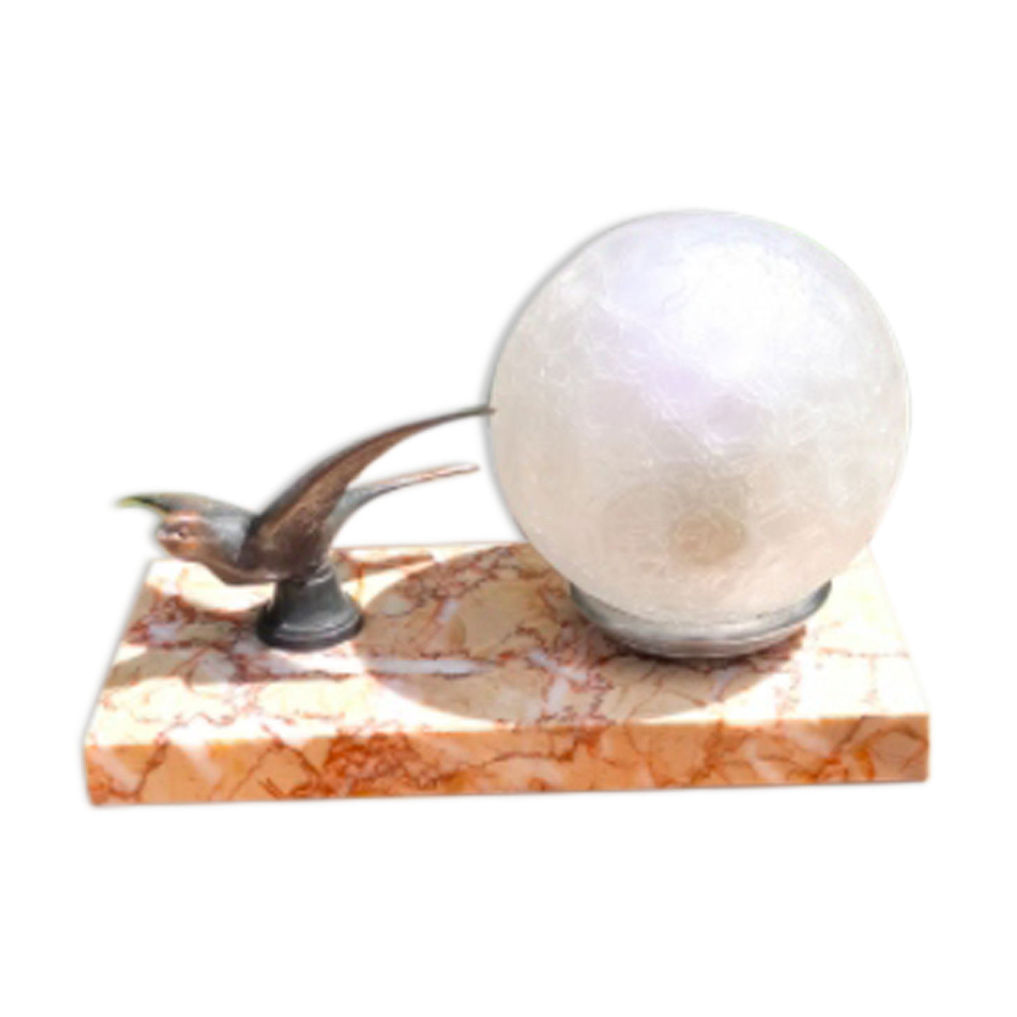 Art deco lamp, globe and marble