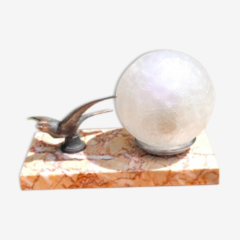 Art deco lamp, globe and marble