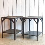 Pair of industrial bedside tables