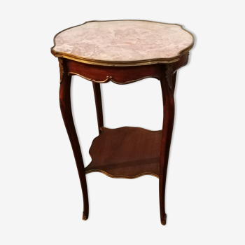 Table d'appoint ancienne marbre rose