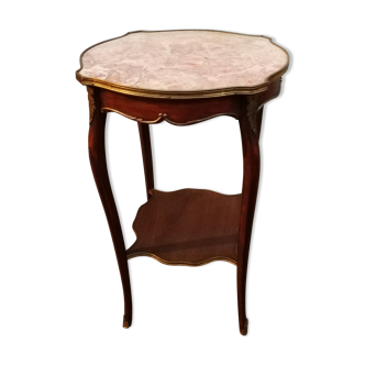 Table d'appoint ancienne marbre rose