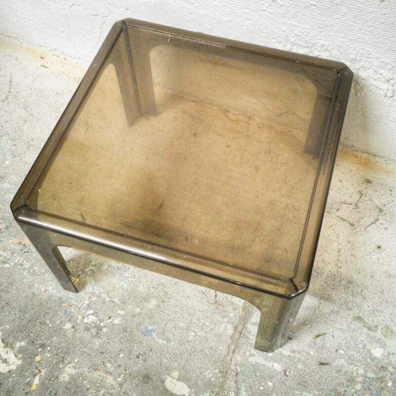 Smoked plexiglas coffee table