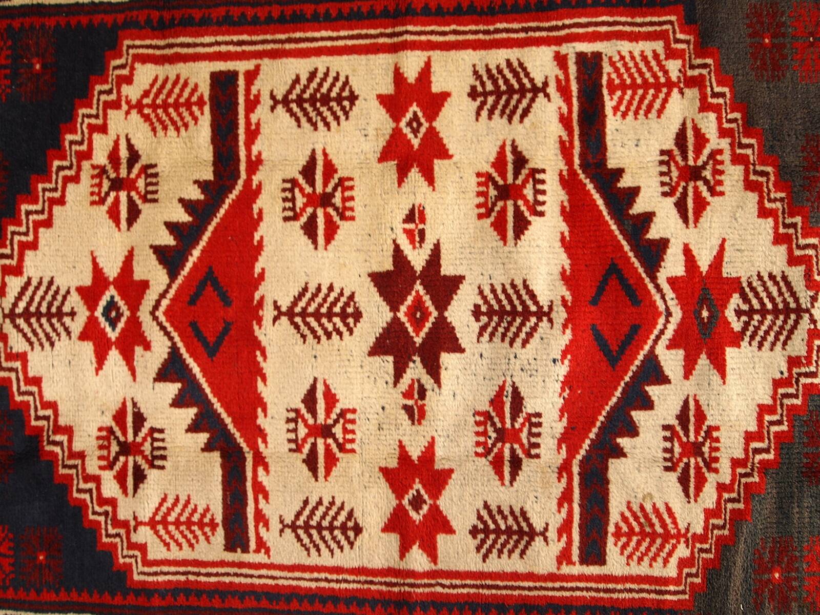Tapis vintage fait main Anatolien turc 87cm x 145cm (1970s)