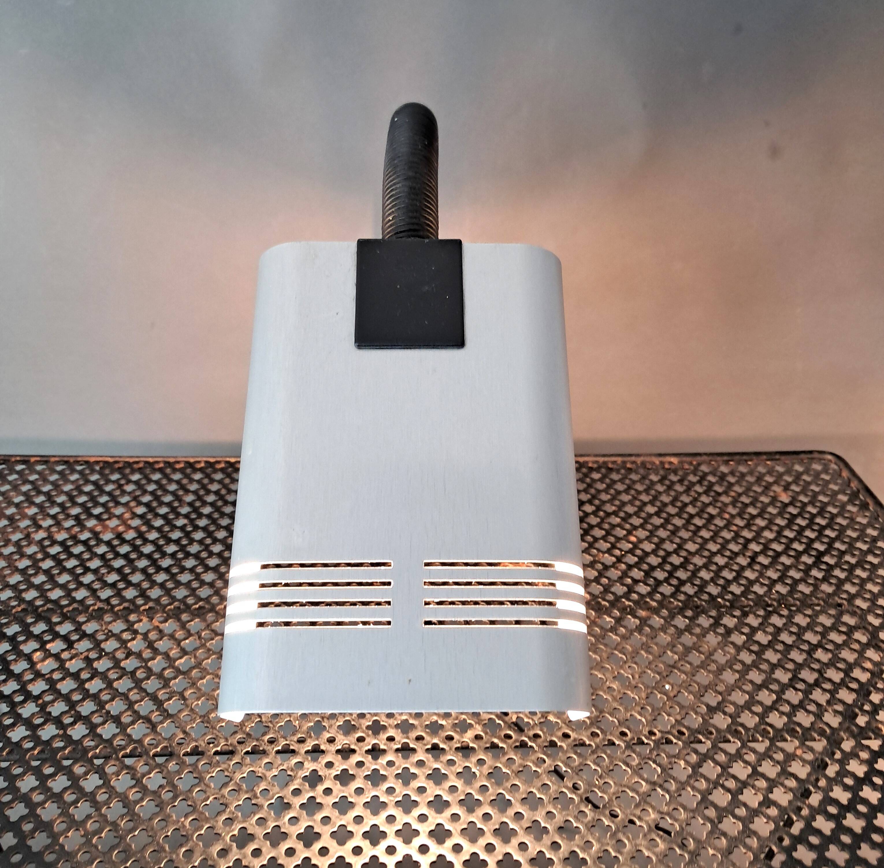 1970 Targetti Sankey workshop lamp in brushed aluminum.