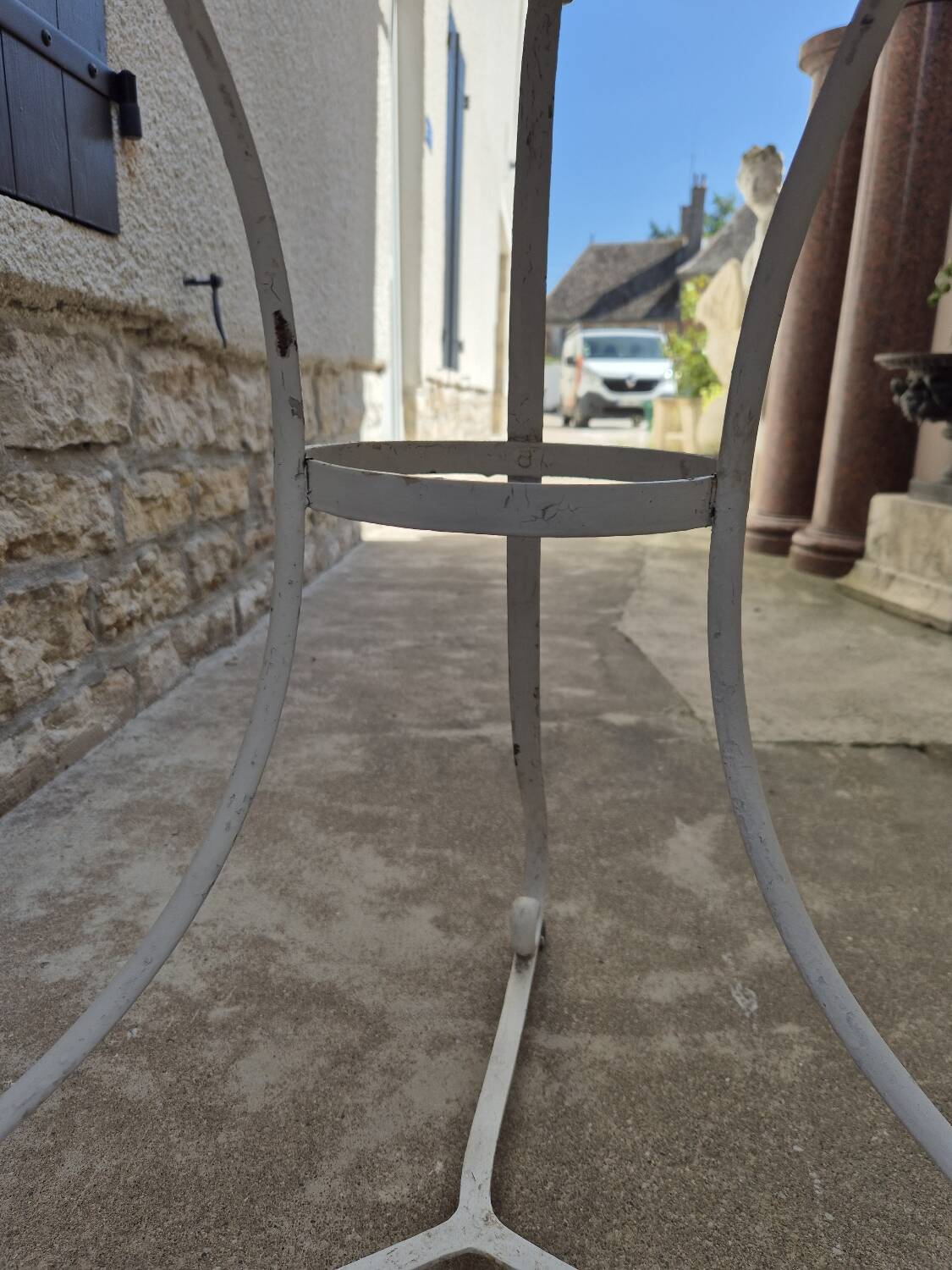 19th century wrought iron garden bistro pedestal table